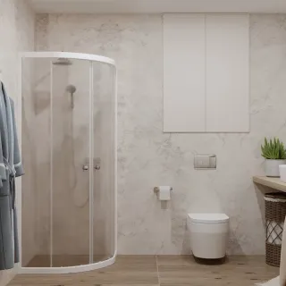 Душевой уголок Triton Ультра Щ0000064833 90x90 см профиль белый стекло прозрачное